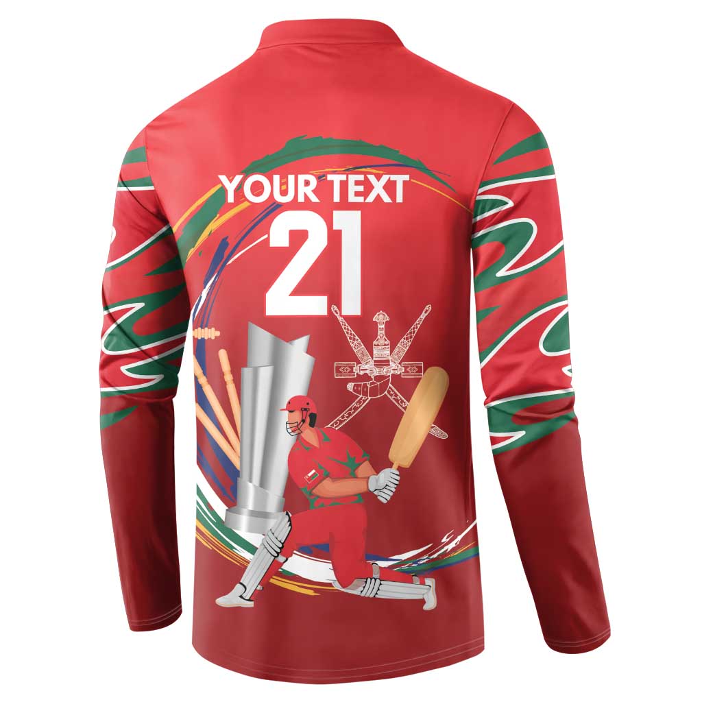 Custom Cricket Oman East Asia-Pacific Button Sweatshirt Oman Home Victory Spirit - Wonder Print Shop