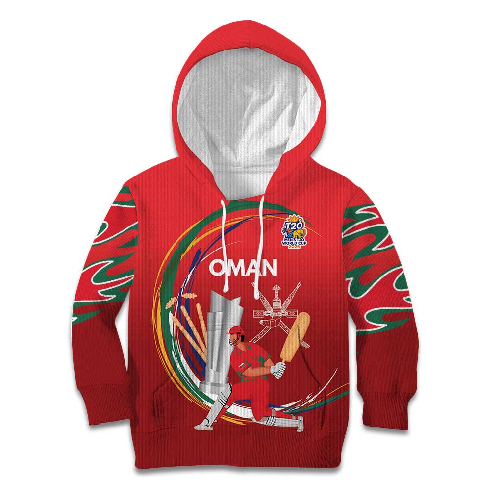 Custom Cricket Oman East Asia-Pacific Kid Hoodie Oman Home Victory Spirit - Wonder Print Shop