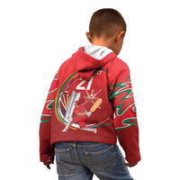 Custom Cricket Oman East Asia-Pacific Kid Hoodie Oman Home Victory Spirit - Wonder Print Shop