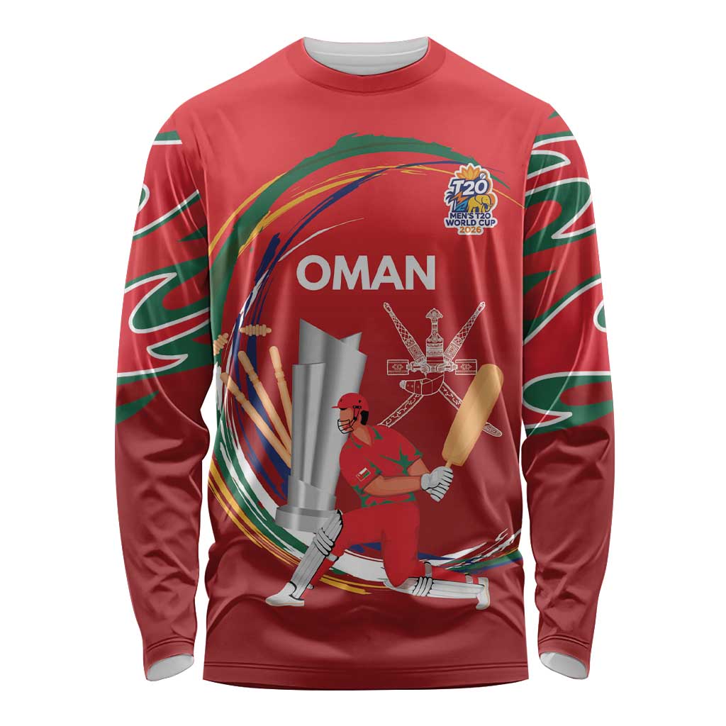 Custom Cricket Oman East Asia-Pacific Long Sleeve Shirt Oman Home Victory Spirit - Wonder Print Shop