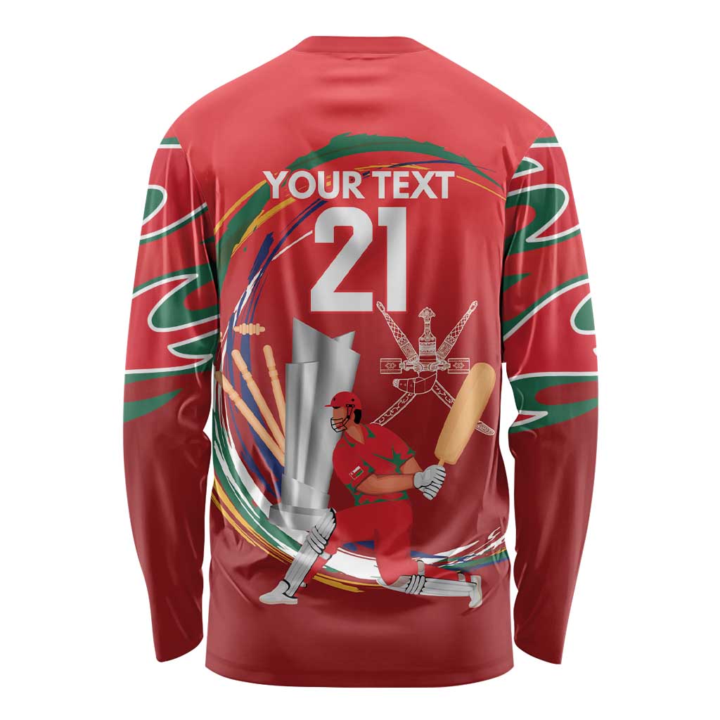 Custom Cricket Oman East Asia-Pacific Long Sleeve Shirt Oman Home Victory Spirit - Wonder Print Shop