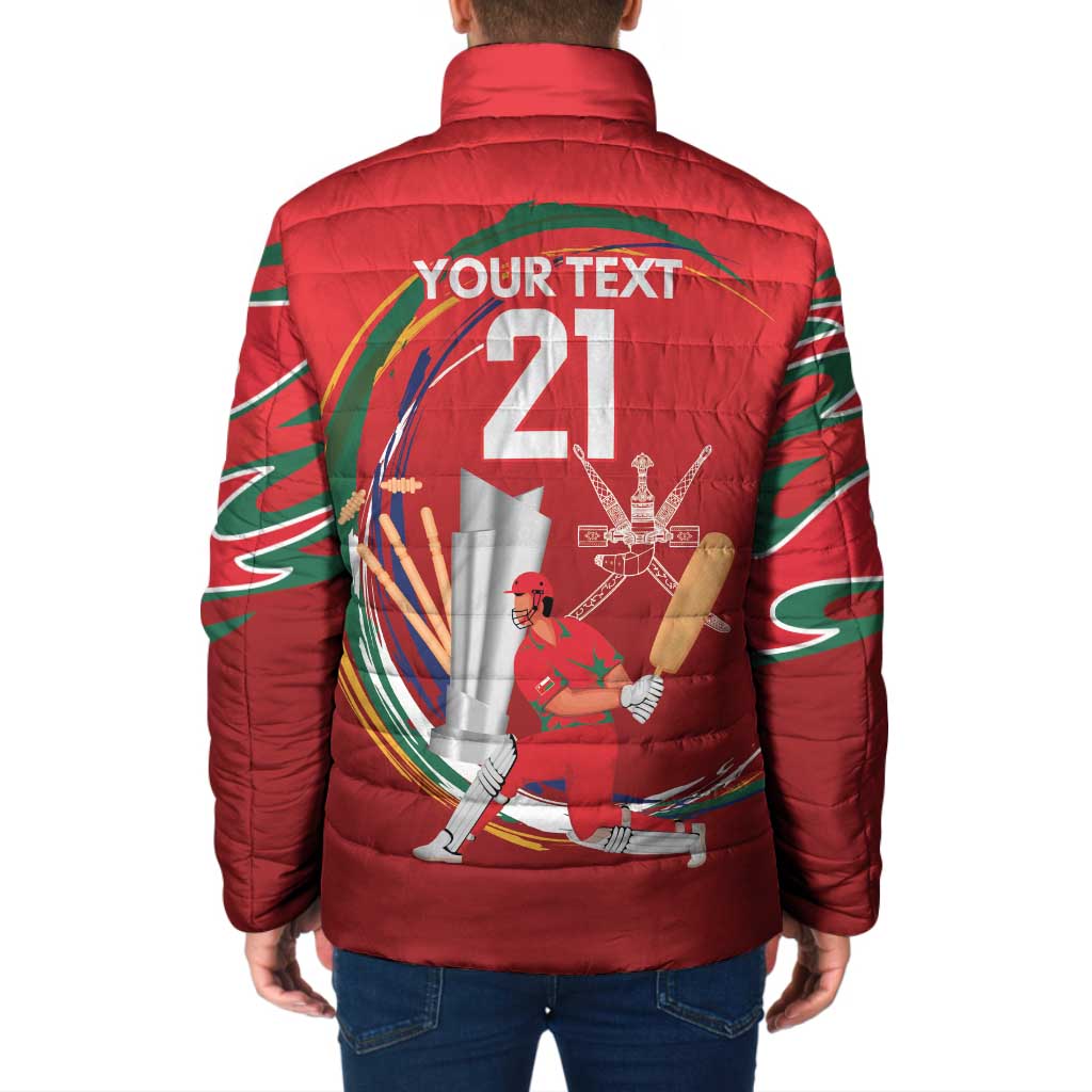 Custom Cricket Oman East Asia-Pacific Padded Jacket Oman Home Victory Spirit - Wonder Print Shop
