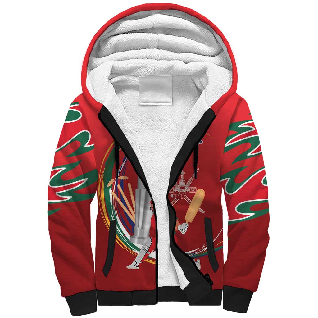 Custom Cricket Oman East Asia-Pacific Sherpa Hoodie Oman Home Victory Spirit - Wonder Print Shop