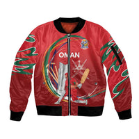 Custom Cricket Oman East Asia-Pacific Sleeve Zip Bomber Jacket Oman Home Victory Spirit - Wonder Print Shop