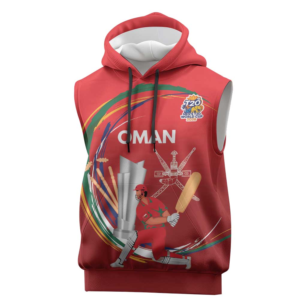 Custom Cricket Oman East Asia-Pacific Sleeveless Hoodie Oman Home Victory Spirit - Wonder Print Shop
