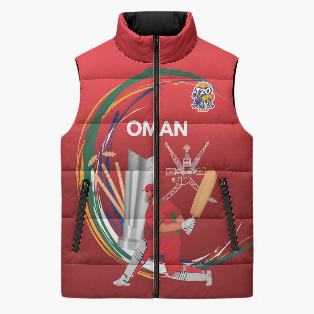 Custom Cricket Oman East Asia-Pacific Sleeveless Puffer Jacket Oman Home Victory Spirit - Wonder Print Shop