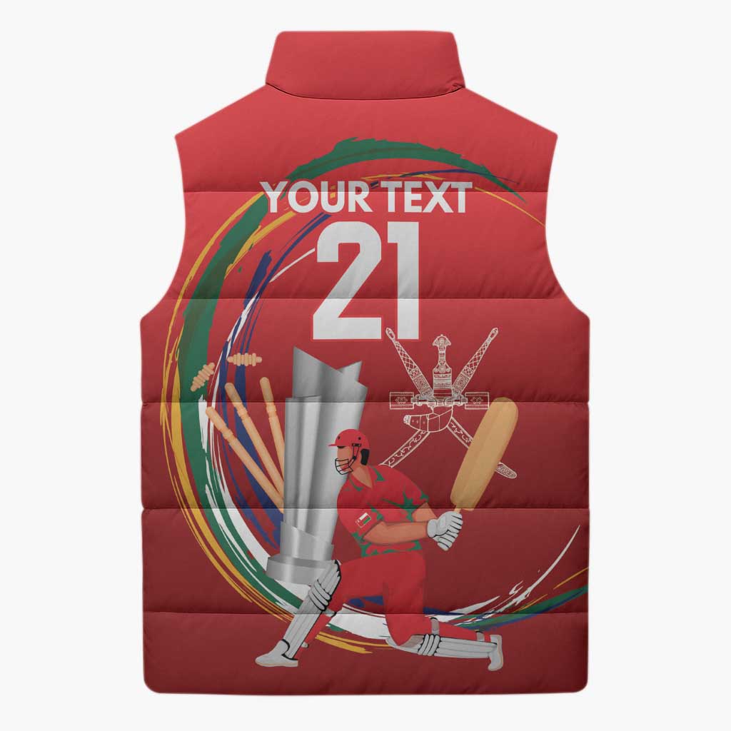 Custom Cricket Oman East Asia-Pacific Sleeveless Puffer Jacket Oman Home Victory Spirit - Wonder Print Shop
