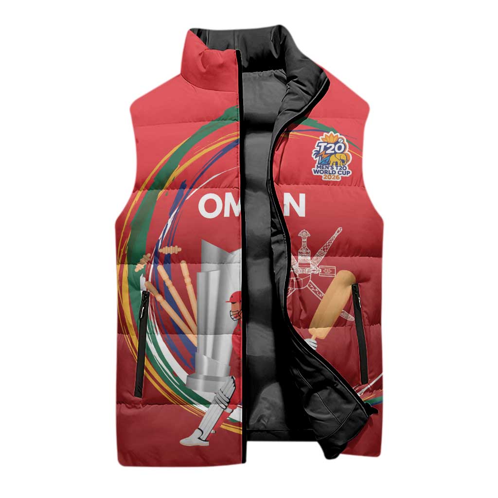 Custom Cricket Oman East Asia-Pacific Sleeveless Puffer Jacket Oman Home Victory Spirit - Wonder Print Shop