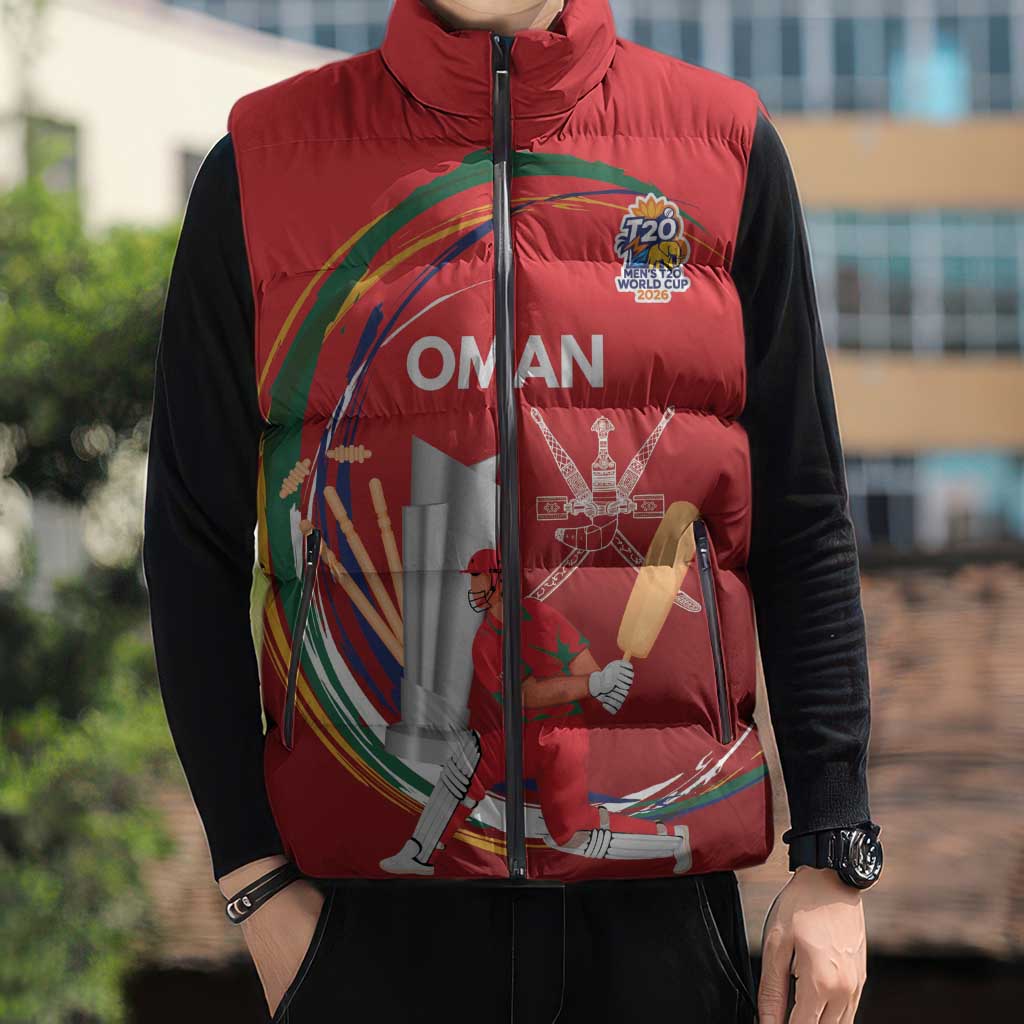 Custom Cricket Oman East Asia-Pacific Sleeveless Puffer Jacket Oman Home Victory Spirit - Wonder Print Shop