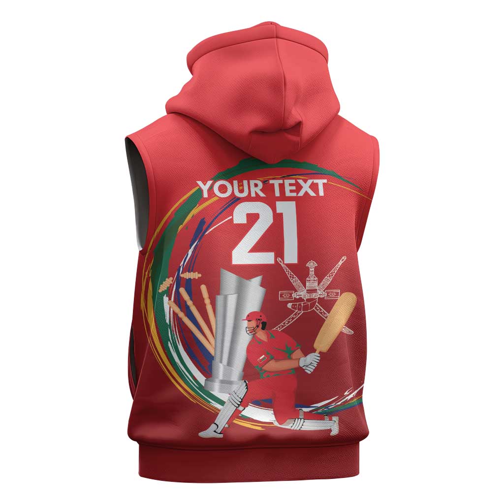 Custom Cricket Oman East Asia-Pacific Sleeveless Zip Hoodie Oman Home Victory Spirit - Wonder Print Shop