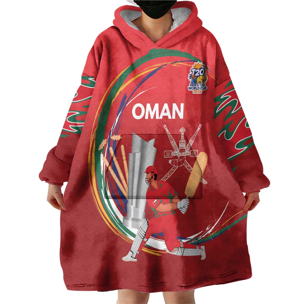 Custom Cricket Oman East Asia-Pacific Wearable Blanket Hoodie Oman Home Victory Spirit - Wonder Print Shop