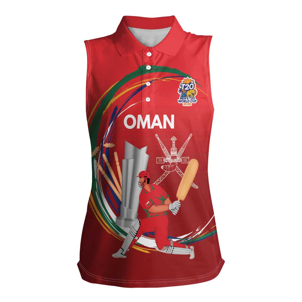Custom Cricket Oman East Asia-Pacific Women Sleeveless Polo Shirt Oman Home Victory Spirit - Wonder Print Shop