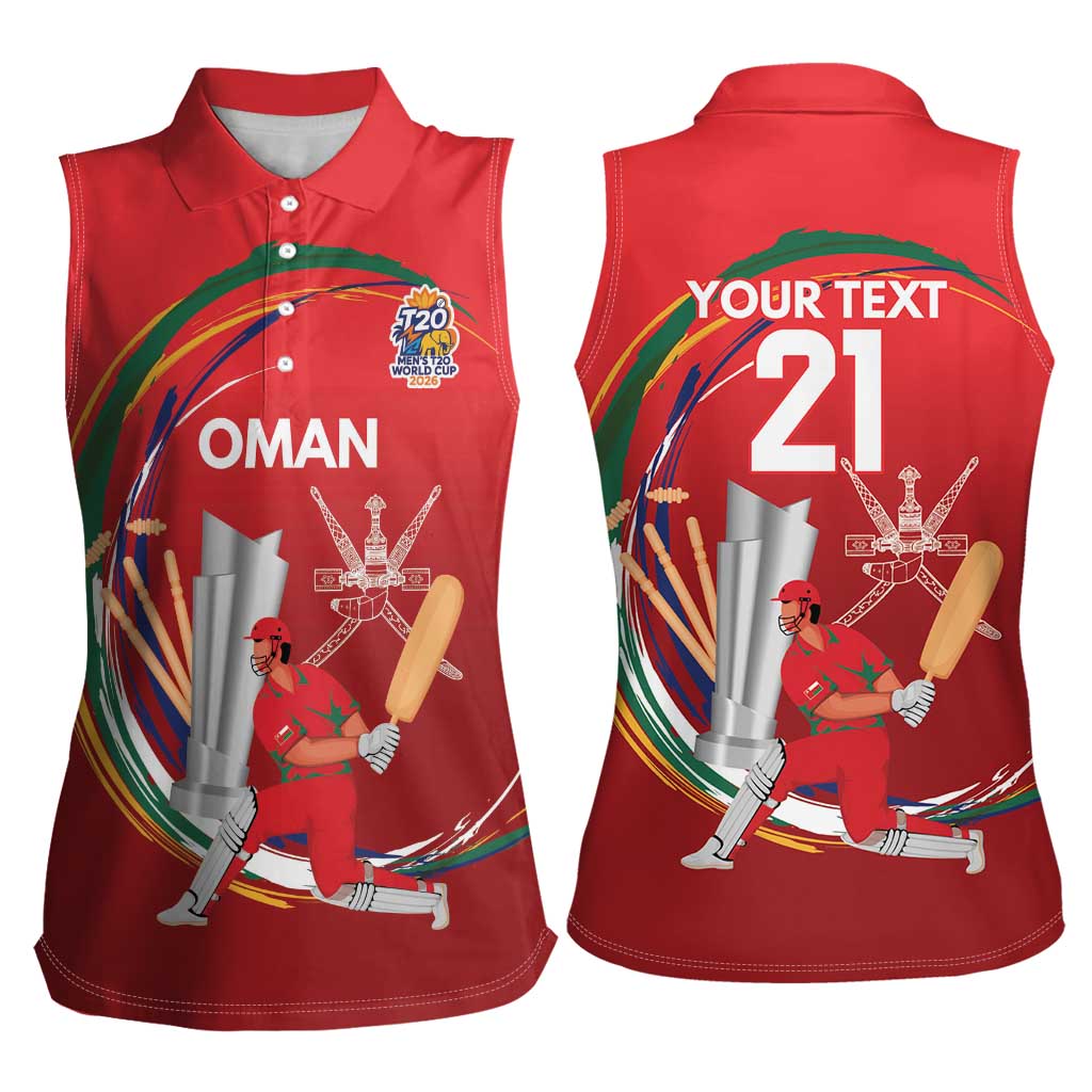 Custom Cricket Oman East Asia-Pacific Women Sleeveless Polo Shirt Oman Home Victory Spirit - Wonder Print Shop