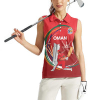 Custom Cricket Oman East Asia-Pacific Women Sleeveless Polo Shirt Oman Home Victory Spirit - Wonder Print Shop
