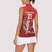 Custom Cricket Oman East Asia-Pacific Women Sleeveless Polo Shirt Oman Home Victory Spirit - Wonder Print Shop
