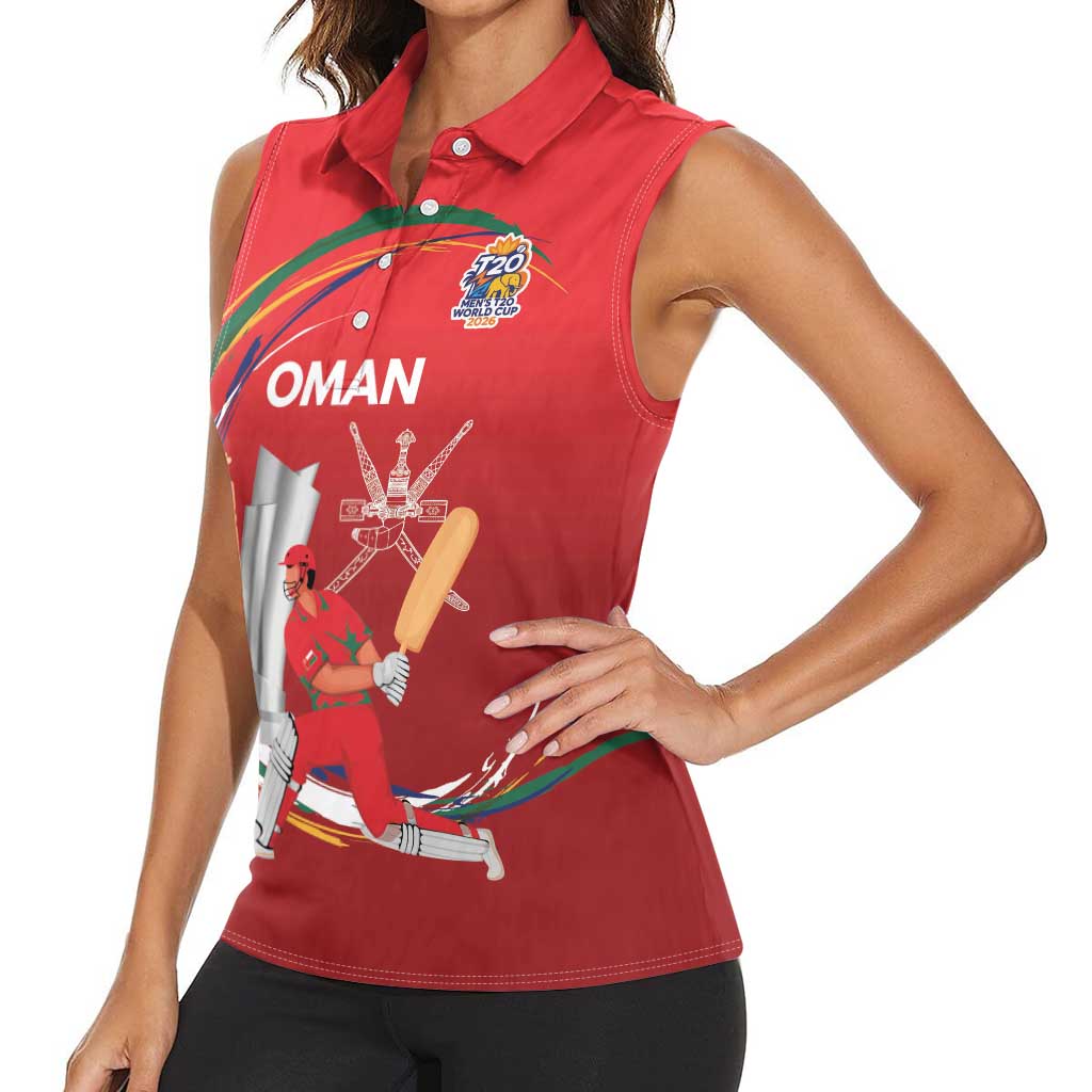 Custom Cricket Oman East Asia-Pacific Women Sleeveless Polo Shirt Oman Home Victory Spirit - Wonder Print Shop
