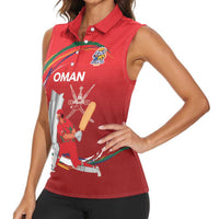 Custom Cricket Oman East Asia-Pacific Women Sleeveless Polo Shirt Oman Home Victory Spirit - Wonder Print Shop