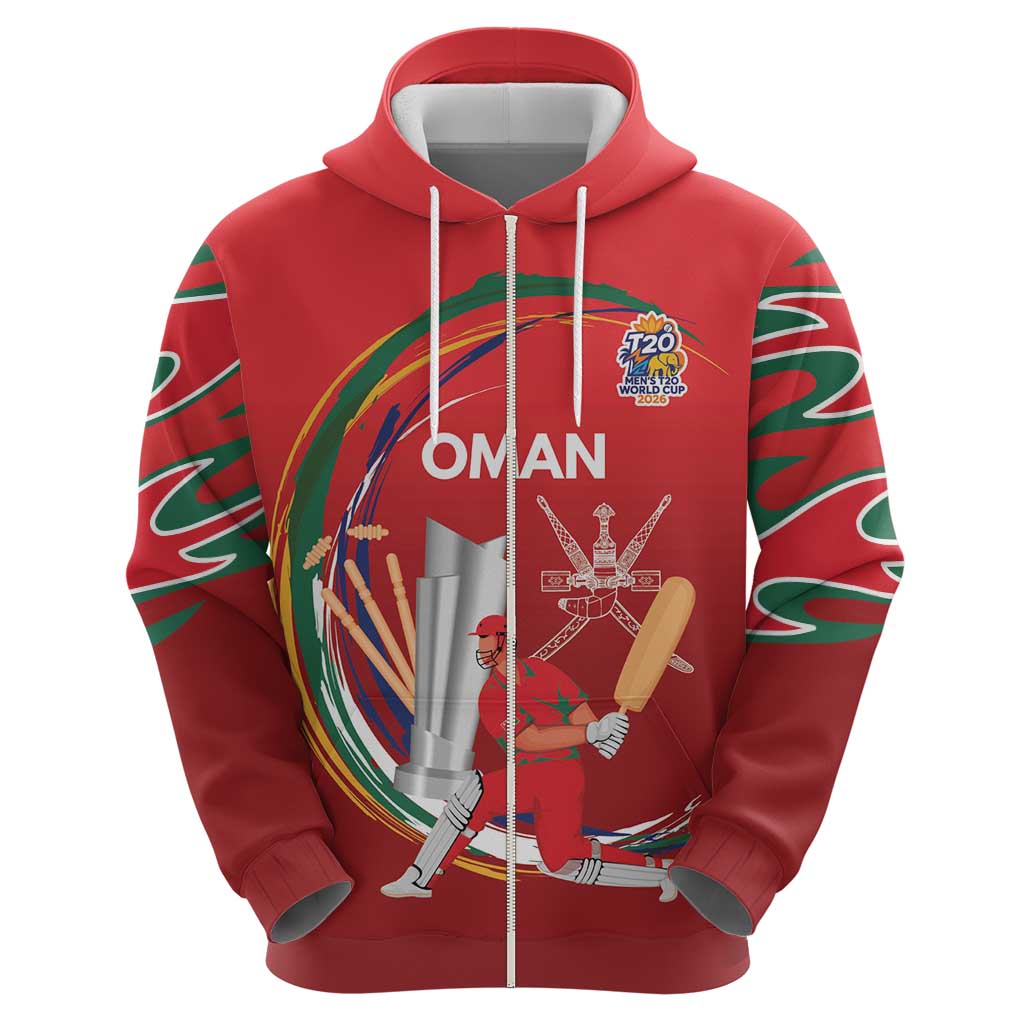 Custom Cricket Oman East Asia-Pacific Zip Hoodie Oman Home Victory Spirit - Wonder Print Shop