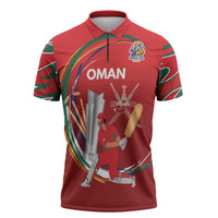 Custom Cricket Oman East Asia-Pacific Zipper Polo Shirt Oman Home Victory Spirit - Wonder Print Shop
