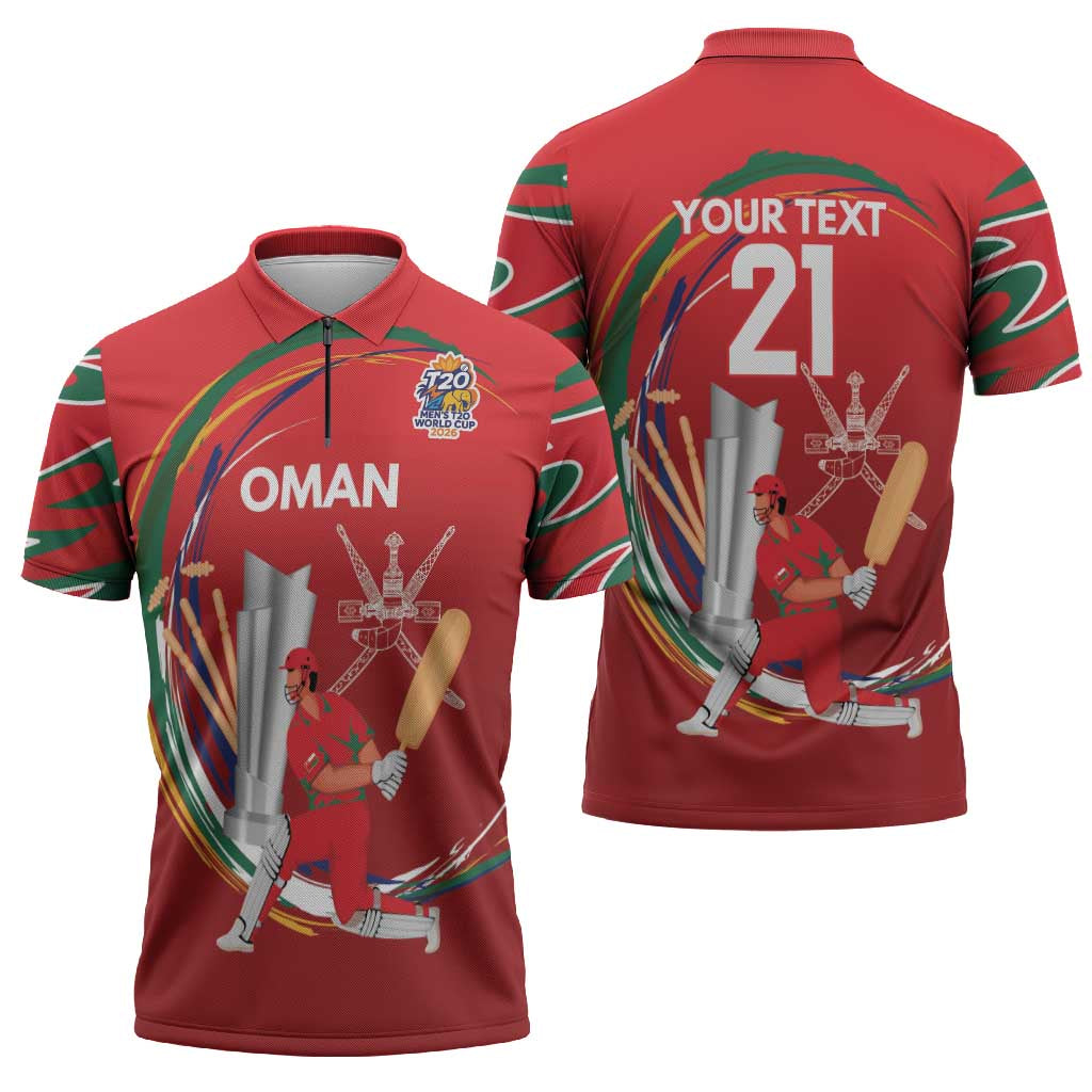 Custom Cricket Oman East Asia-Pacific Zipper Polo Shirt Oman Home Victory Spirit - Wonder Print Shop