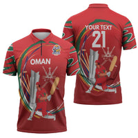 Custom Cricket Oman East Asia-Pacific Zipper Polo Shirt Oman Home Victory Spirit - Wonder Print Shop