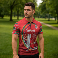 Custom Cricket Oman East Asia-Pacific Zipper Polo Shirt Oman Home Victory Spirit - Wonder Print Shop