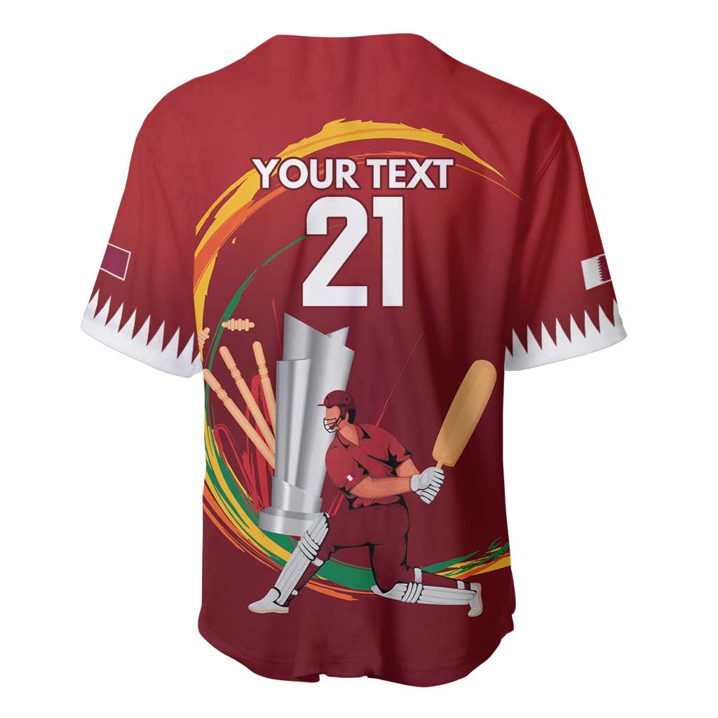 Custom Cricket Qatar East Asia-Pacific Baseball Jersey Qatar Boundary to Victory - Wonder Print Shop