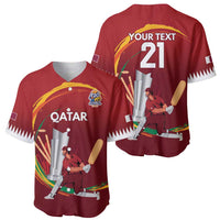 Custom Cricket Qatar East Asia-Pacific Baseball Jersey Qatar Boundary to Victory - Wonder Print Shop