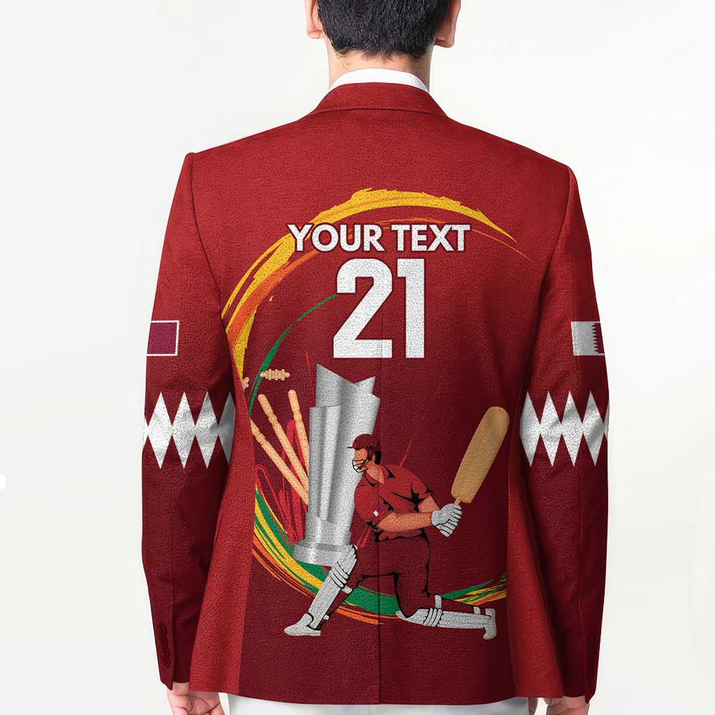 Custom Cricket Qatar East Asia-Pacific Blazer Qatar Boundary to Victory - Wonder Print Shop