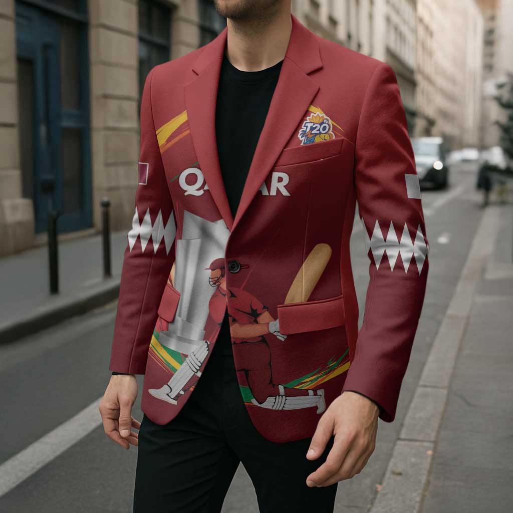 Custom Cricket Qatar East Asia-Pacific Blazer Qatar Boundary to Victory - Wonder Print Shop