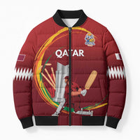 Custom Cricket Qatar East Asia-Pacific Bomber Puffer Jacket Qatar Boundary to Victory - Wonder Print Shop