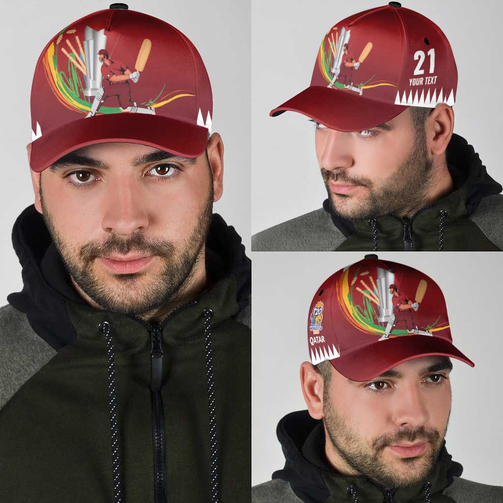 Custom Cricket Qatar East Asia-Pacific Classic Cap Qatar Boundary to Victory - Wonder Print Shop