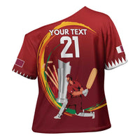 Custom Cricket Qatar East Asia-Pacific Cross Shoulder Shirt Qatar Boundary to Victory - Wonder Print Shop