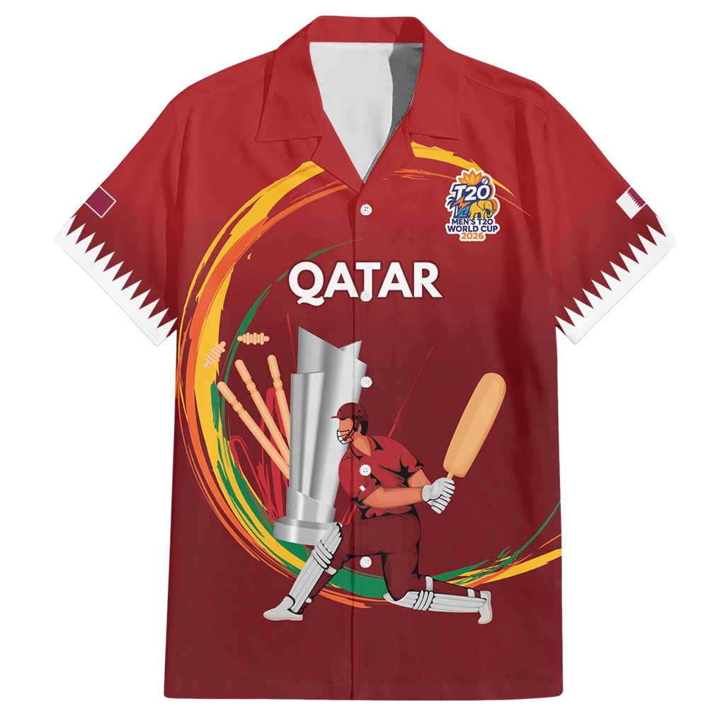 Custom Cricket Qatar East Asia-Pacific Hawaiian Shirt Qatar Boundary to Victory - Wonder Print Shop