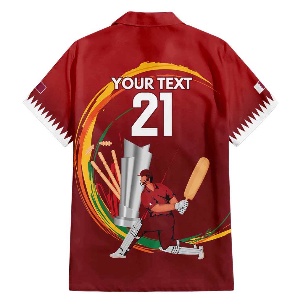 Custom Cricket Qatar East Asia-Pacific Hawaiian Shirt Qatar Boundary to Victory - Wonder Print Shop