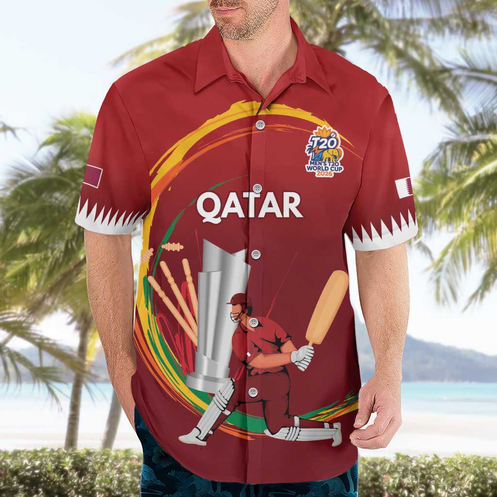 Custom Cricket Qatar East Asia-Pacific Hawaiian Shirt Qatar Boundary to Victory - Wonder Print Shop