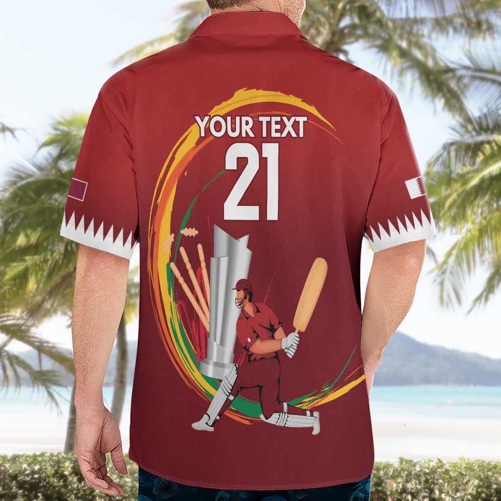 Custom Cricket Qatar East Asia-Pacific Hawaiian Shirt Qatar Boundary to Victory - Wonder Print Shop