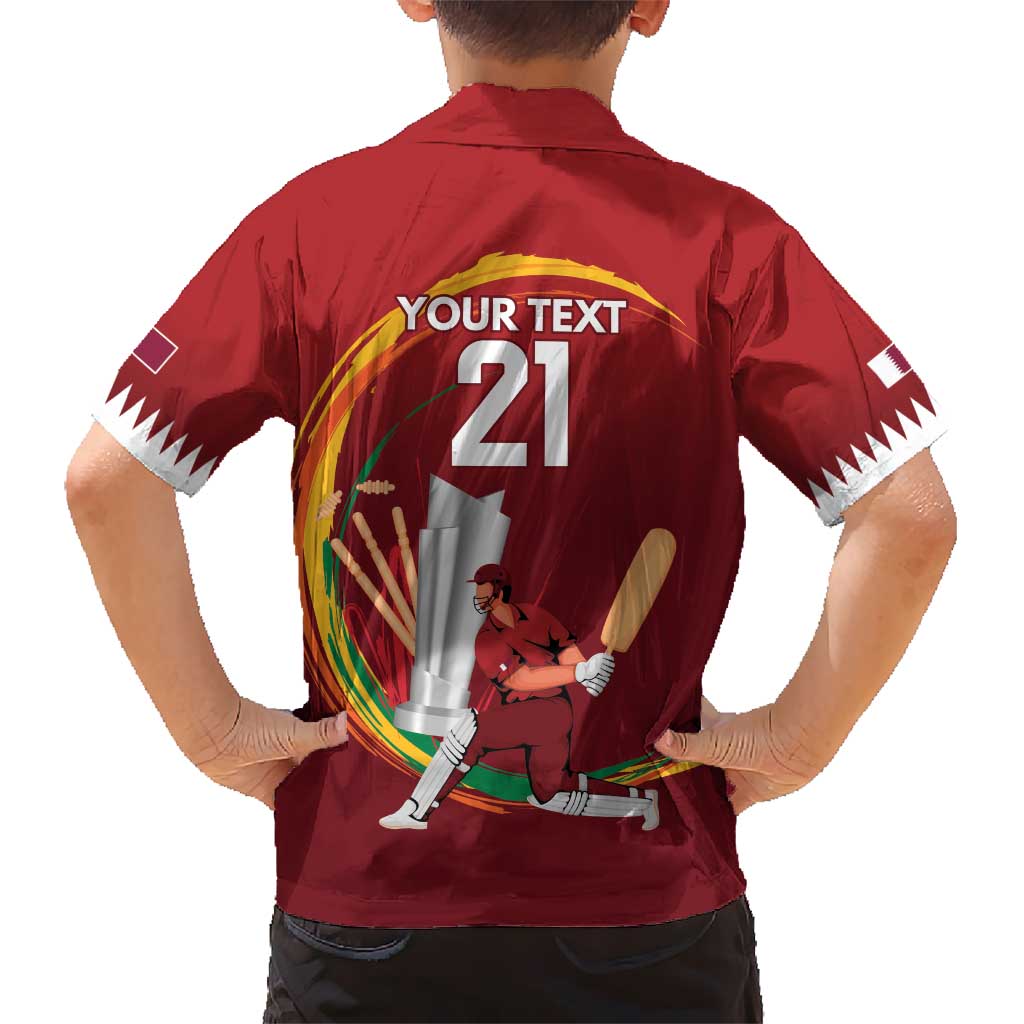 Custom Cricket Qatar East Asia-Pacific Hawaiian Shirt Qatar Boundary to Victory - Wonder Print Shop