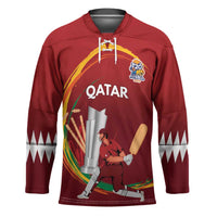 Custom Cricket Qatar East Asia-Pacific Hockey Jersey Qatar Boundary to Victory - Wonder Print Shop