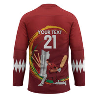 Custom Cricket Qatar East Asia-Pacific Hockey Jersey Qatar Boundary to Victory - Wonder Print Shop