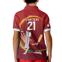Custom Cricket Qatar East Asia-Pacific Kid Polo Shirt Qatar Boundary to Victory - Wonder Print Shop