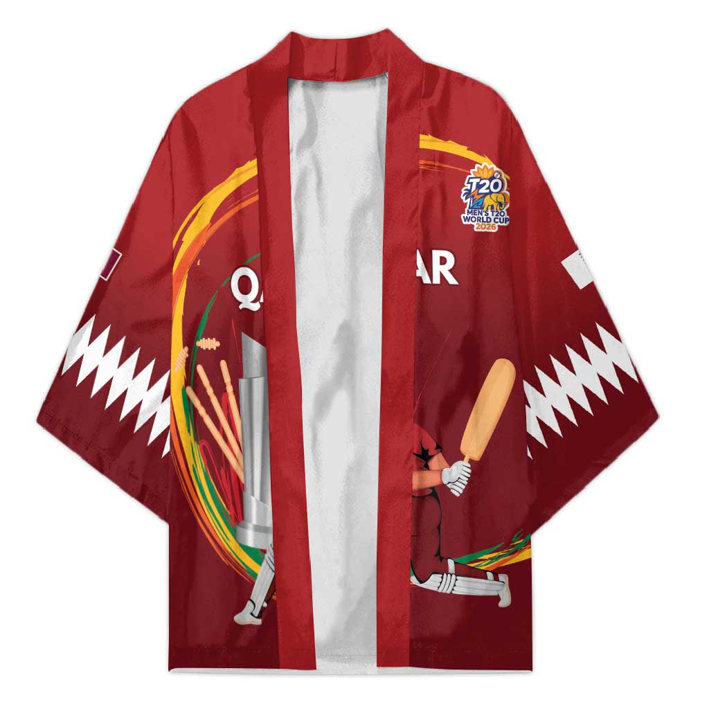 Custom Cricket Qatar East Asia-Pacific Kimono Qatar Boundary to Victory - Wonder Print Shop
