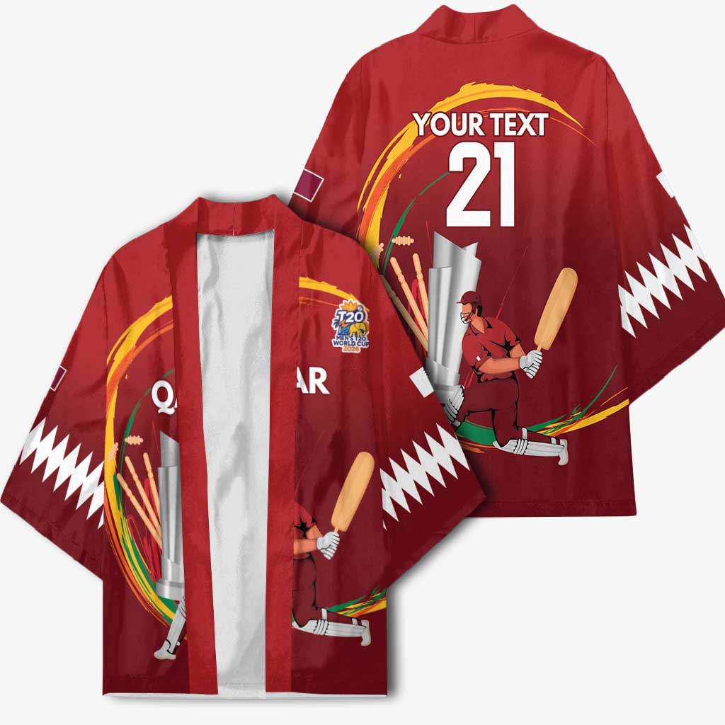 Custom Cricket Qatar East Asia-Pacific Kimono Qatar Boundary to Victory - Wonder Print Shop