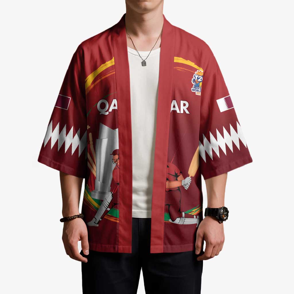 Custom Cricket Qatar East Asia-Pacific Kimono Qatar Boundary to Victory - Wonder Print Shop