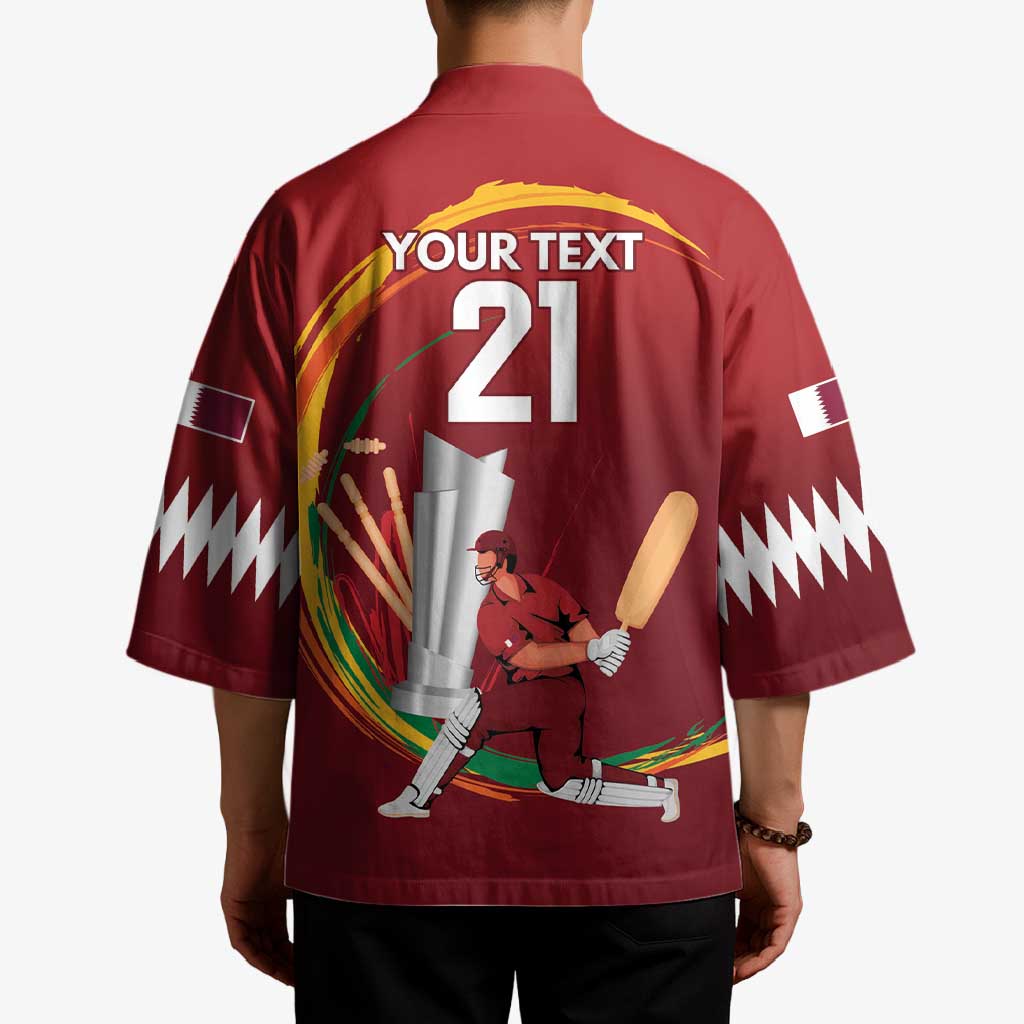 Custom Cricket Qatar East Asia-Pacific Kimono Qatar Boundary to Victory - Wonder Print Shop