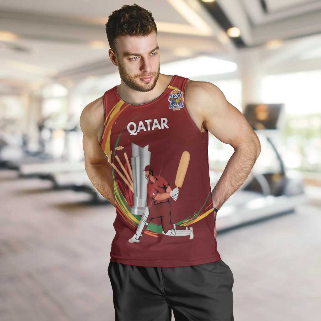 Custom Cricket Qatar East Asia-Pacific Men Tank Top Qatar Boundary to Victory - Wonder Print Shop
