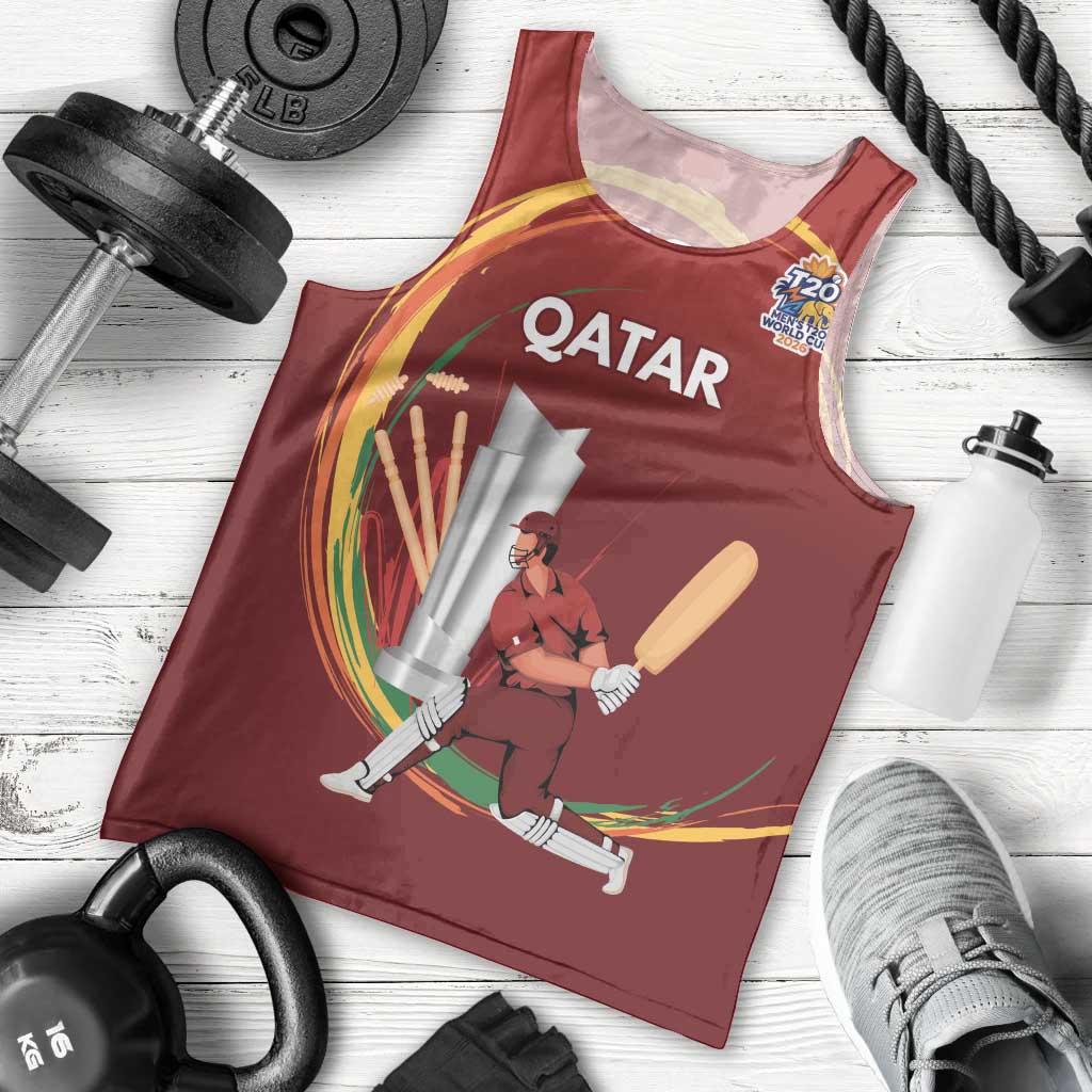 Custom Cricket Qatar East Asia-Pacific Men Tank Top Qatar Boundary to Victory - Wonder Print Shop