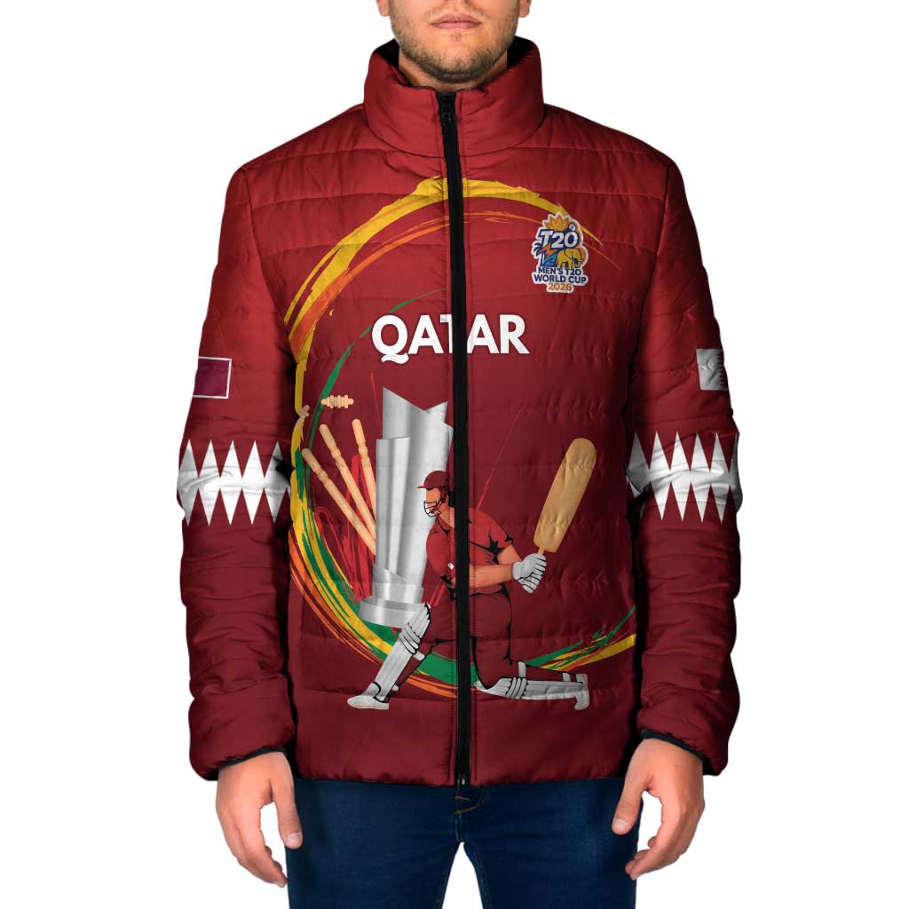 Custom Cricket Qatar East Asia-Pacific Padded Jacket Qatar Boundary to Victory - Wonder Print Shop