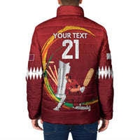 Custom Cricket Qatar East Asia-Pacific Padded Jacket Qatar Boundary to Victory - Wonder Print Shop