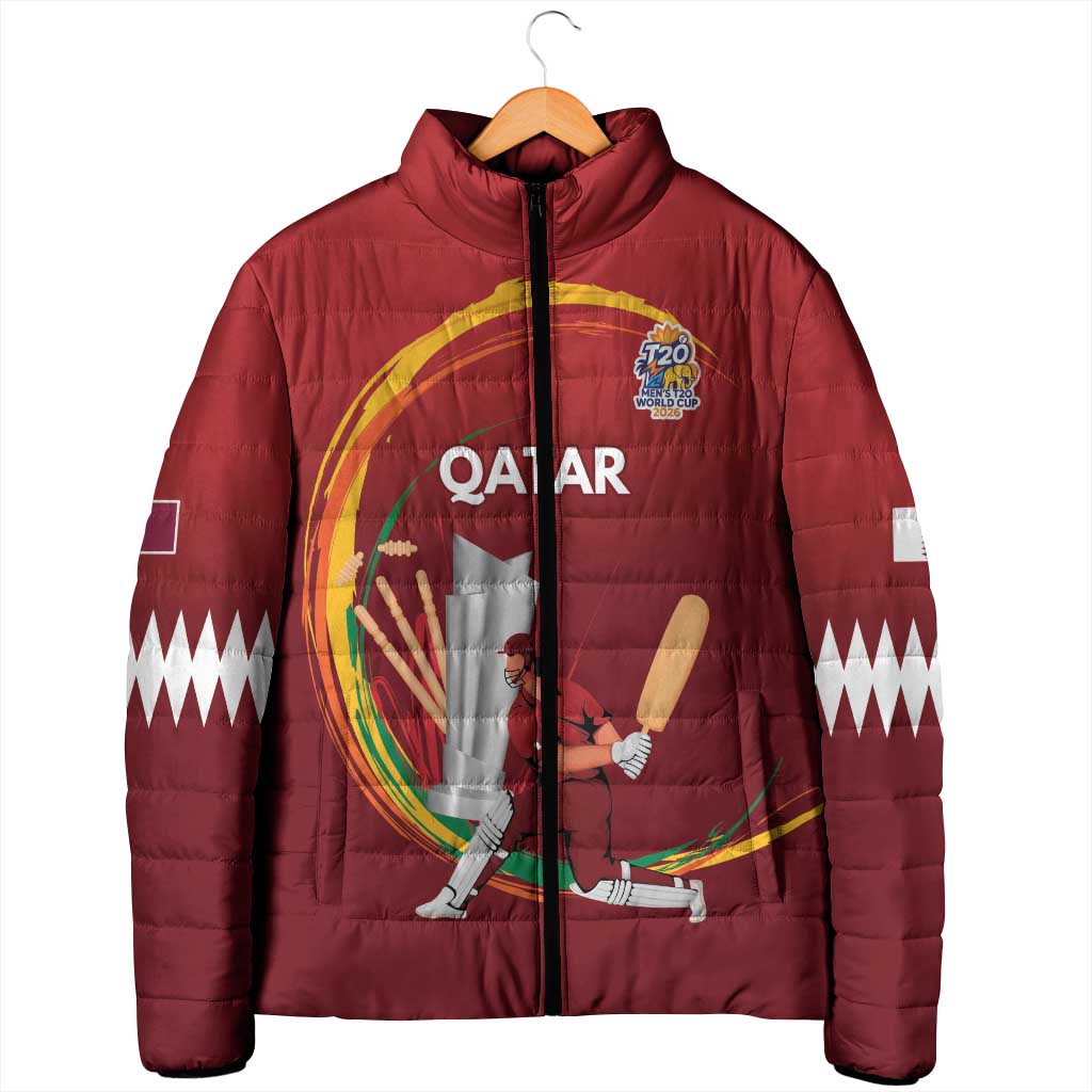 Custom Cricket Qatar East Asia-Pacific Padded Jacket Qatar Boundary to Victory - Wonder Print Shop